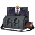 Multifunctional travel garment bag for suits with independent shoe compartment in grey fabric - 52*25.4*31.8CM / Dark Gray