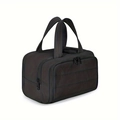 Borsa da trucco trapuntata nera impermeabile con doppi manici e cerniere in metallo - Nero