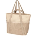 Große beige wasserfeste Strandtasche mit Netzeinsatz und zwei praktischen Tragegriffen - Oben 39/Unten 35cm*19*35cm / Gebrochenes Weiß