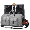 Grey multi-functional suit travel bag with shoe compartment and adjustable shoulder strap - 52*25.4*31.8CM / Light Gray