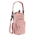 Borsa porta borraccia rosa scuro con tracolla e tasche con cerniera lampo - Rosa Loto