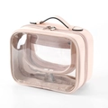Rosafarbene doppellagige wasserfeste PVC-Kulturtasche und Kosmetiketui mit Reißverschluss - Rosa