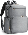 Waterproof dark grey travel backpack for moms with gold zippers and mesh straps - Gray