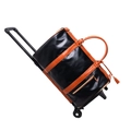 Grande borsa da viaggio in pelle PU nera con ruote e manico telescopico estraibile - Marrone Nero / 52*34*27cm