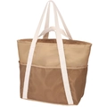 Khaki große wasserdichte Strandtasche mit Doppelgurten und äußeren Netztaschen - Oben 39/Unten 35cm*19*35cm / Khaki