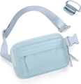 Waterproof light blue sports waist bag with adjustable strap and multiple compartments - Sky Blue
