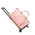 Borsone da viaggio in pelle PU rosa con manico telescopico e ruote scorrevoli - Rosa / 52*34*27cm