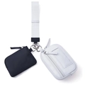 Set mini pochette in nylon impermeabile con cordino e porta carte in nero e grigio - Nero+Grigio