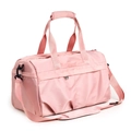 Pink waterproof fitness bag with shoe compartment and adjustable shoulder strap - Pink