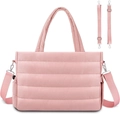 Rosa gesteppte Wickeltasche mit verstellbarem Schultergurt und geräumigem Design - Rosa