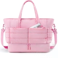 Bolsa de viaje acolchada rosa con compartimento inferior separado y correa de hombro - Rosa
