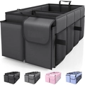 Organizzatore per bagagliaio auto pieghevole ad alta capacità in nero, grigio e rosa - Nero