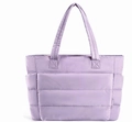 Light purple quilted tote bag with spacious compartments and padded shoulder straps - Purple / 35x16x49CM