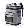 Waterproof insulated cooler backpack in grey and black for camping, beach and fishing use - Upgraded / Gray