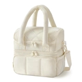 Geïsoleerde dubbellaagse lunchtas voor dames met verstelbare schouderriem - 25.4*17.78*25.4CM / Ivoor