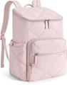 Light pink quilted waterproof oxford fabric laptop backpack with insulated function - Pink