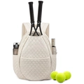 Borsa da tennis color crema trapuntata con vano racchetta e tasche per lo sport - Beige