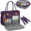 Purple quilted tutor bag with laptop compartment and multi-pocket organization for teachers - 42*14*30CM / Purple