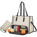 Borsa termica 2 in 1 trapuntata bianco sporco con tracolla e scomparto refrigerante sul fondo - 40*16*32CM / Bianco avorio