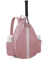 Rosa gesteppter Tennisrucksack für Damen mit Schlägerfach und Seitentaschen - 32*12*42cm / Rosa
