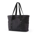 Grande borsa tote in nylon nero con manici rinforzati per viaggi e yoga - Nero