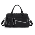 Zwarte reistas met schoenenvak en verstelbare schouderband voor sport en fitnessgebruik - 19.7x11x8inch / Zwart