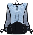 Dettaglio del gilet idratazione blu con rete traspirante e cinghie laterali regolabili - 30.5*40.6CM / Azzurro