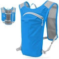 Gilet da corsa azzurro leggero con mesh grigio traspirante e vano sacca idrica - Blu