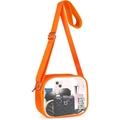 Borsa a tracolla trasparente in PVC con cinturini arancioni e oggetti per lo stadio - Arancione