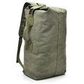 Olive green canvas travel backpack with large capacity and versatile carry handles - Army Green