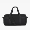 Detalle de bolsa de viaje negra multifuncional con asas reforzadas y correa ajustable - 36-55L / Negro
