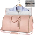Borsa da viaggio pieghevole multifunzionale rosa con tracolla e custodia per vestiti - Rosa