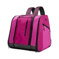 Détail du sac à chaussures de ski rose avec tissu en nylon durable et compartiments aérés - 36-55L / Rose Rouge
