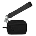 Wasserdichte schwarze Nylon Geldbörse mit Handschlaufe und Metall Schlüsselring - 15*9*2cm / Schwarz