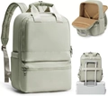 Zaino da viaggio grande capacità in verde pisello chiaro con scomparti e fascia trolley - verde chiaro