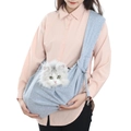 Borsa a tracolla pieghevole per animali in cotone grigio per gatti e cani - Regolare / Grigio chiaro
