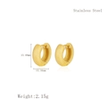 Orecchini a cerchio in acciaio dorato opaco con dimensioni e linee di misurazione precise - Colore Oro (15mm)