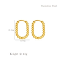 Boucles d'oreilles créoles ovales en acier inoxydable doré à perles pour femmes - Style Perlé Ovale (LE3694)