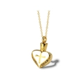 Collana con cuore dorato e croce interna decorata con piccoli zirconi brillanti - Ciondolo Oro Bianco Solo (Senza Catena)