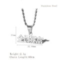 Collier en acier inoxydable argenté avec pendentif chinois et chaîne torsadée - Style Argenté Quanyuan Baofu