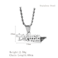 Silver stainless steel hip hop necklace with Ning Que Wu Lan Chinese pendant - Silver Ningque Wulan Style
