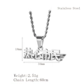 Chinese character pendant necklace with 'Kind Citizen' design in stainless steel - Silver Rexin Shimin Style