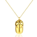 Collana a forma di cappello da baseball dorato in acciaio lucido per ceneri - Collana d'oro