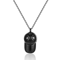 Black baseball cap cremation urn necklace pendant in polished stainless steel for men and women - Black Necklace