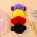 Lot de quatre bandeaux élastiques pour bébés avec fleurs en mousseline colorées - Style 4B