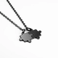 Ineinandergreifende Puzzle-Halskette in Matt-Schwarz für Paare und beste Freunde - Schwarz
