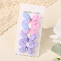 Set of four colorful glitter butterfly hair clips with rhinestones on a white card - Purple Blue And Blue Pink Gradient Set (4B)