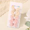 Set of 4 cute glitter butterfly hair clips for girls in pink and soft yellow colors - Light Yellow And Pink Butterfly Set (4D)