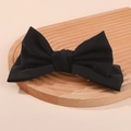 Elegante pasador para el pelo con lazo 3D negro mate y diseño de tela minimalista - Negro
