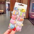 10-teiliges Set bunte Haarspangen im Eiscreme-Stil und Cartoon-Design für Mädchen - Stil B